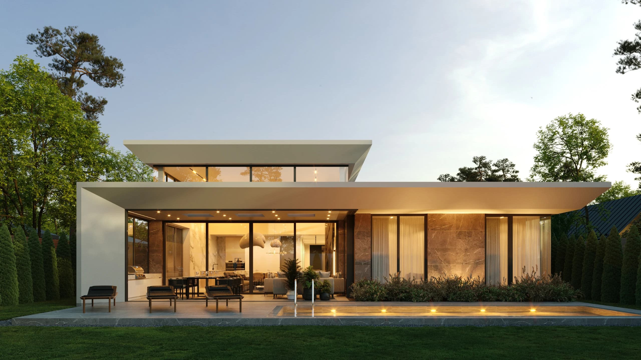 Casa residencial con jardín preparada para salir al mercado